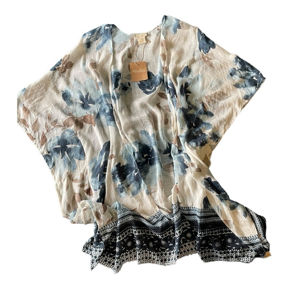 Nalini Kimono Duster Shawl Cover Up One Size Floral NWT